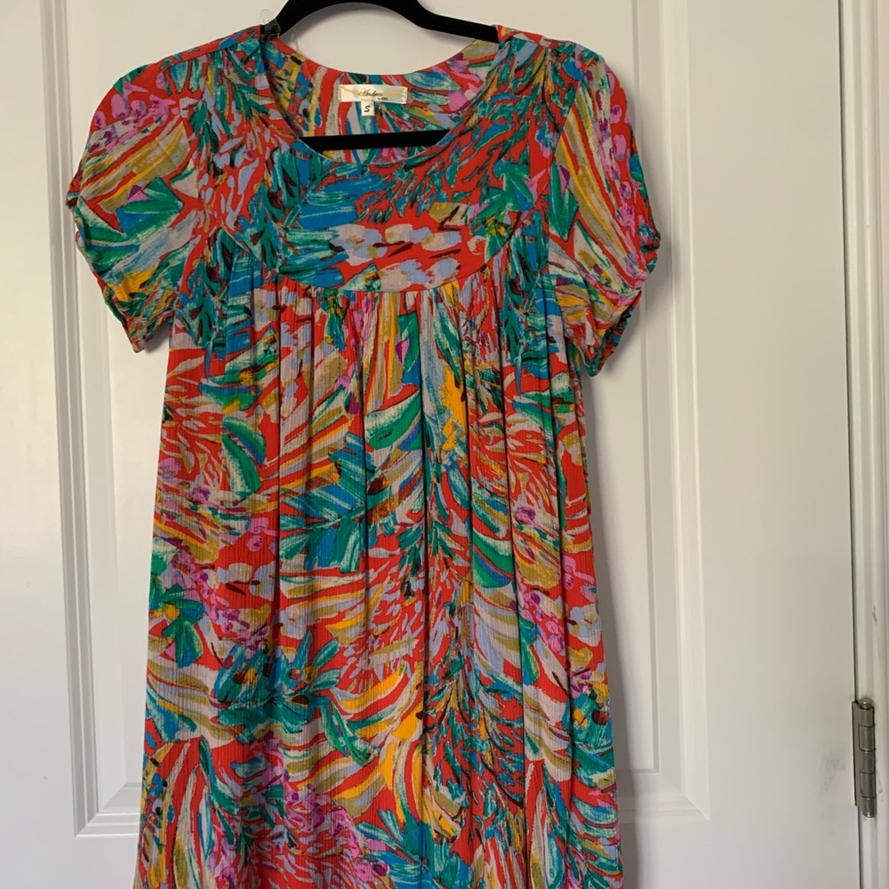 Tropical print dress